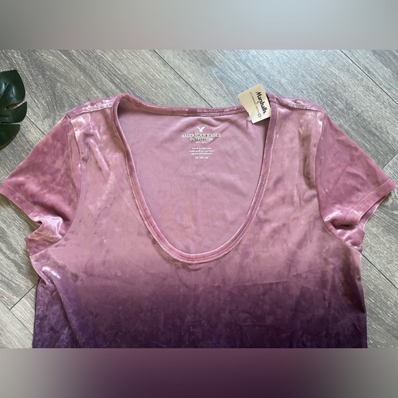 American eagle crushed velvet ombre top size M - Picture 3 of 9